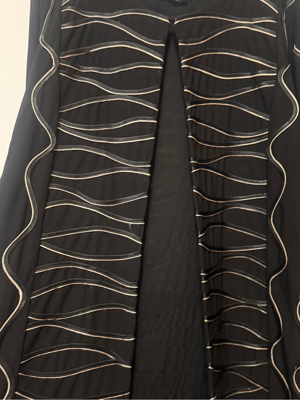 T&W Designs XL Black Ribbon Trim Open Front Art Wear Cardigan Jacket - Picture 2 of 11